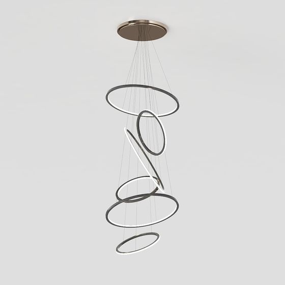 Spiral Halo Pendant Light 3D model