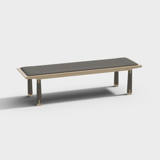 Chic and Comfortable Bench 3D model for Contemporary Interiors