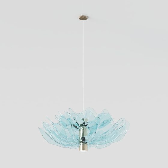 Elegant Lotus Blossom Pendant Light 3D model for Modern Spaces