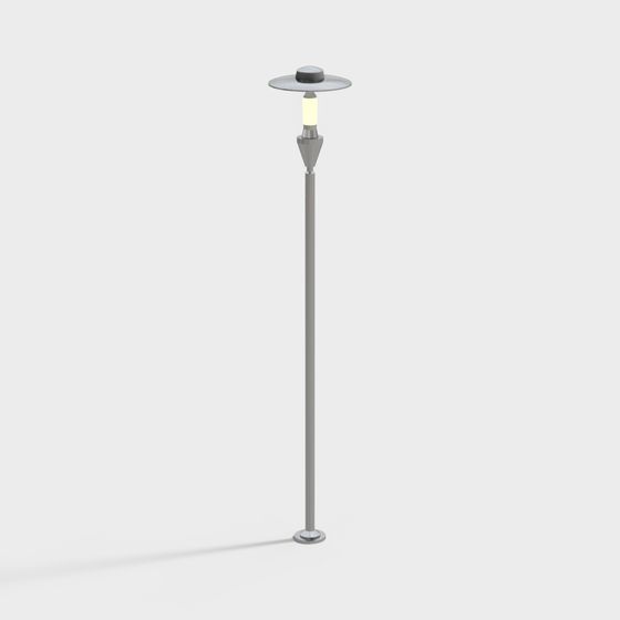 Park Square Street Light 3D Model in Black