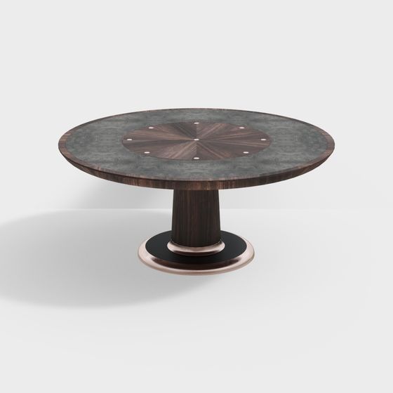 Stylish Concrete and Wood Dining Table 3D model