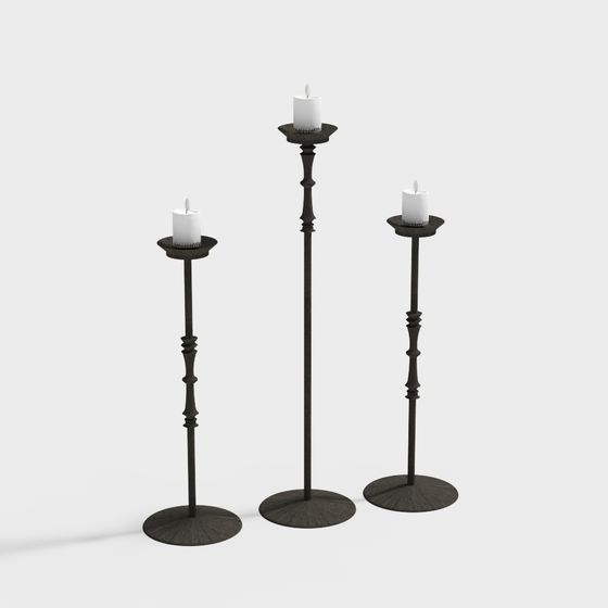 Elegant 3D Candle Holder Set for Enchanted Spaces