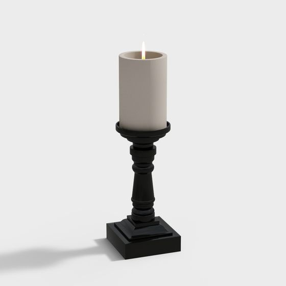 Elegant Low-Polygon Candle Holder 3D model