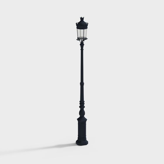 Vintage Street Lamp Low Polygon 3D model