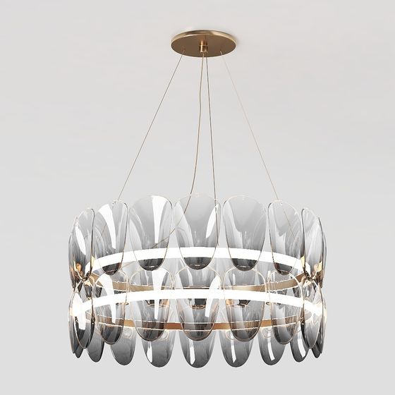 Elegant Low-Poly Chandelier 3D model