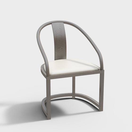 Elegant 3D Chair Model with Unique Curved Design