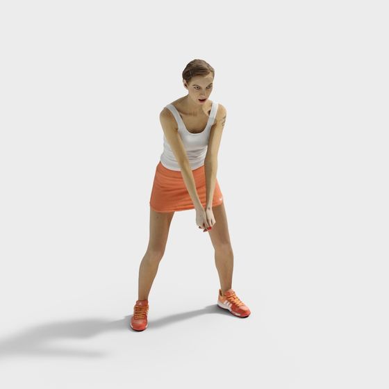 Vibrant Low-Poly 3D Model of a Modern Female Figure