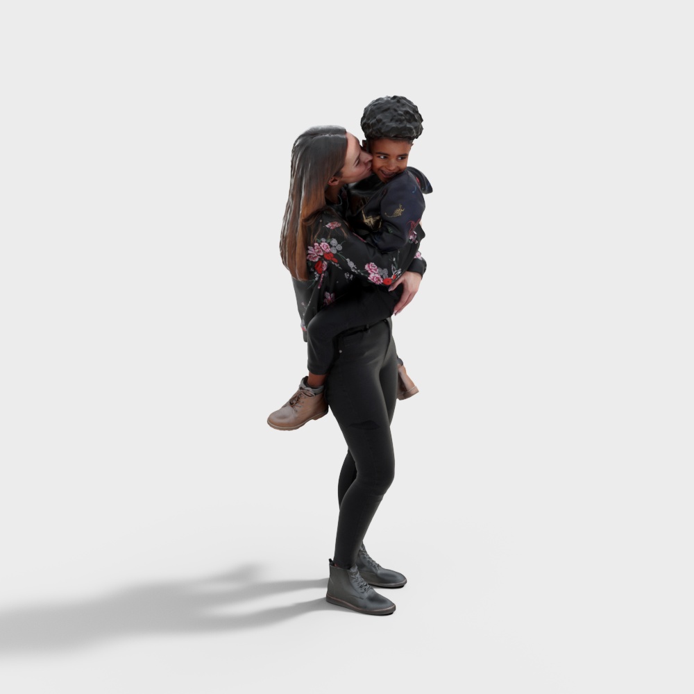 Femme portant un enfant