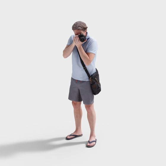 Photographer 3D Model Capturing Moments