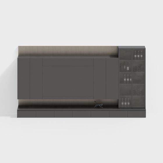 Modern Urban Bar Cabinet 3D model for Stylish Spaces