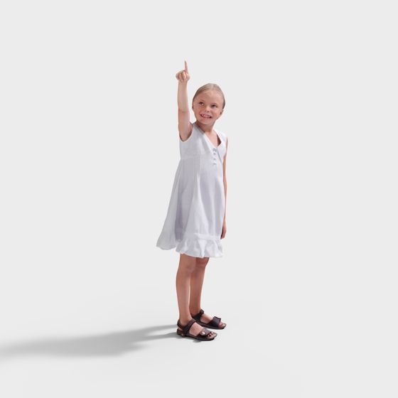 Innocent Moments 3D Model of a Cherubic Girl