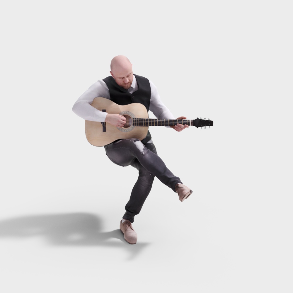 Stylish Guitar Player 3D model