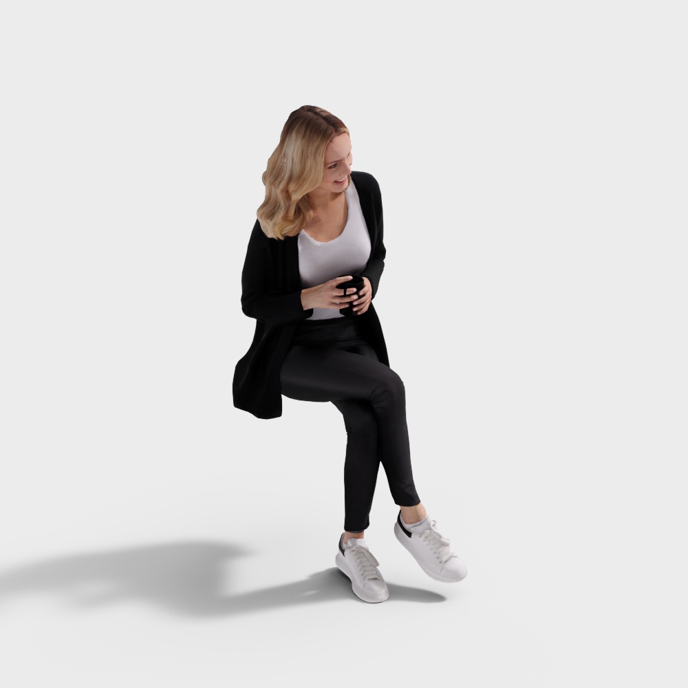 Relaxed Sitting Woman