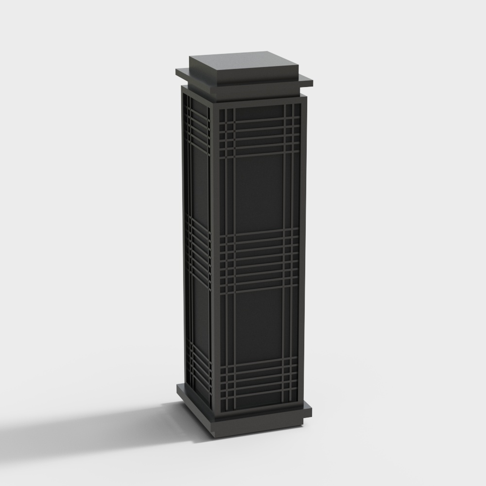 Chinese Outdoor Grille Floor Lamp