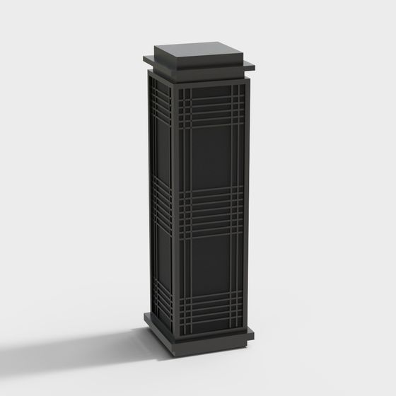 Unique Low-Poly Geometric Outdoor Lamp 3D model