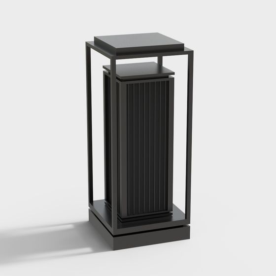 Stylish Urban Trash Bin 3D model for Design Use