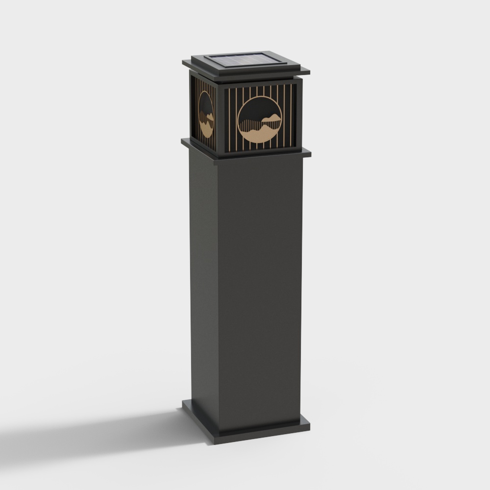 Chinese Outdoor Rectangular Floor Lamp