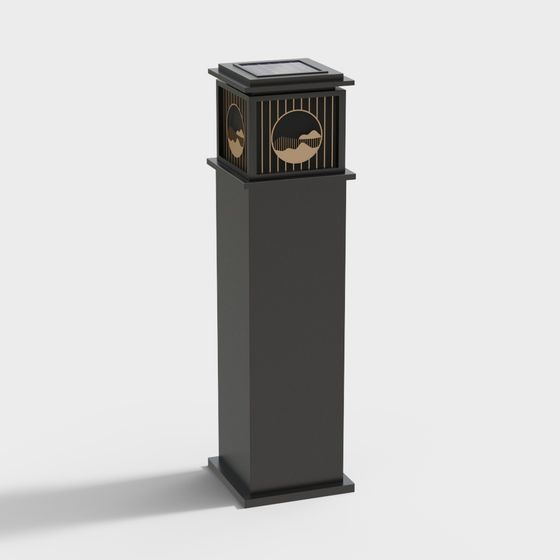 Stylish Urban Art Lamp Post 3D model