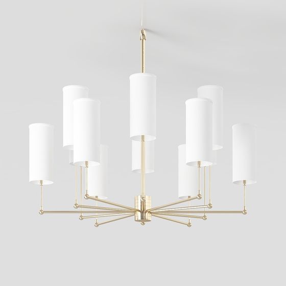 Elegant Low-Polygon Modern Chandelier 3D model
