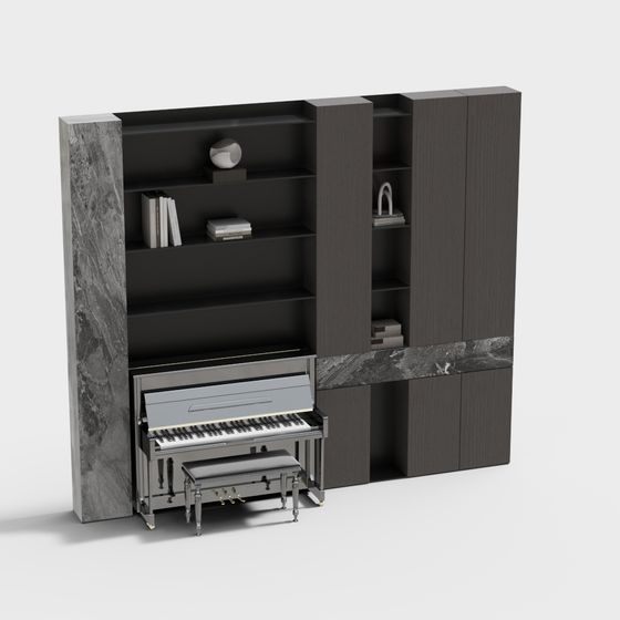 義大利極簡開放式鋼琴櫃