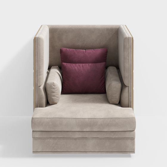 Elegant Low-Poly Armchair 3D model