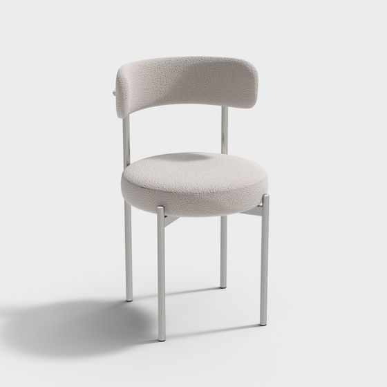 Stylish Beige Multi-Functional Dining Chair Set 3D Model