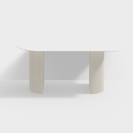 Stylish Streamlined Dining Table 3D model for Modern Spaces