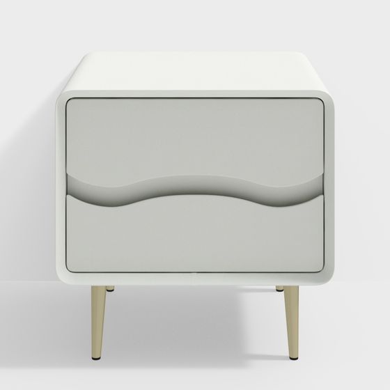 Sleek Streamlined Nightstand 3D model