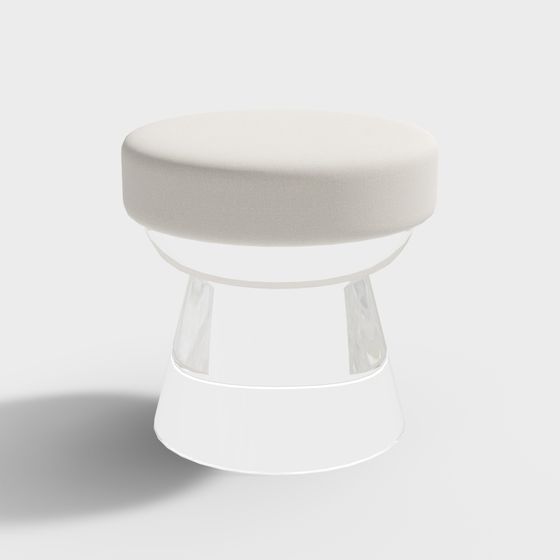 Crystal Round Stool 3D model
