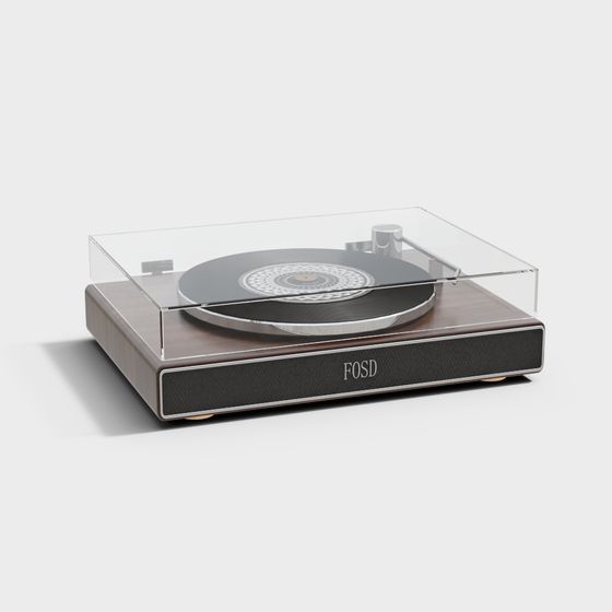 Black Turntable 3D Model for Classic Decor