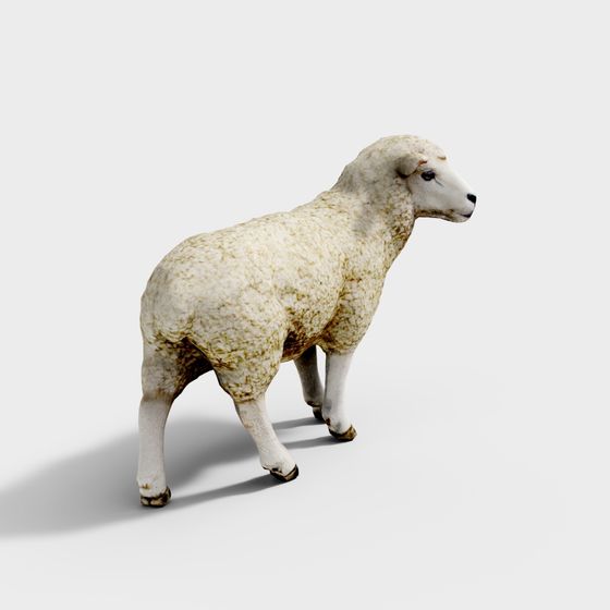 Realistic Low-Poly Sheep 3D Model for Creative Projects