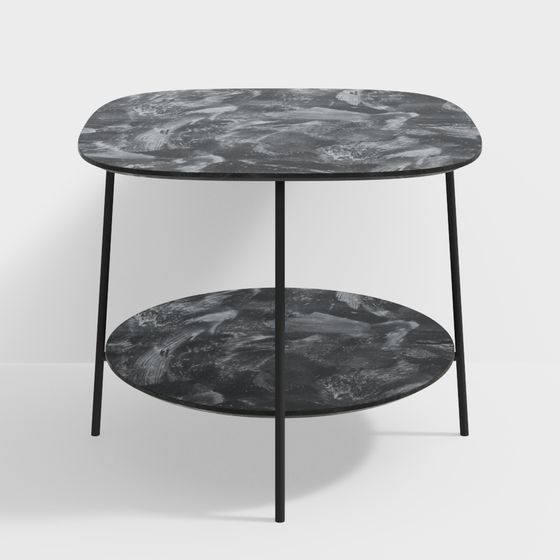 Elegant Oval Marble Side Table 3D model