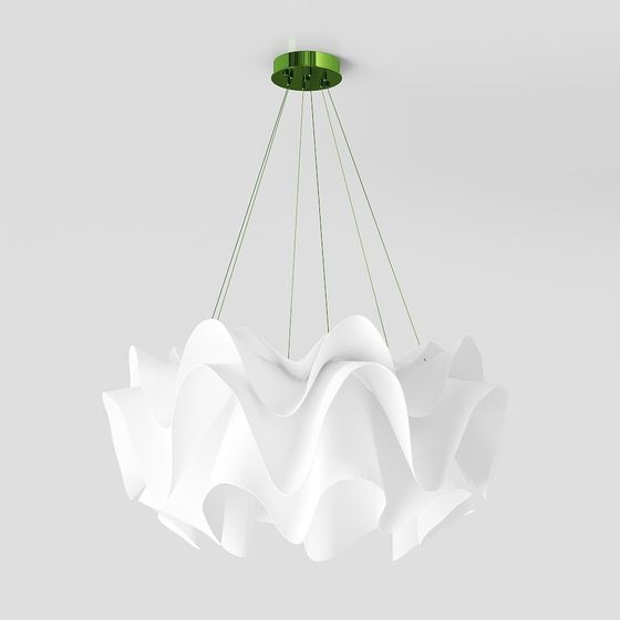 Wave Light 3D model - Low Polygon Chandelier Design
