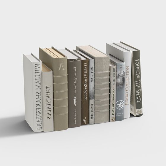 Stylish Gray Books 3D Model for Decorative Spaces