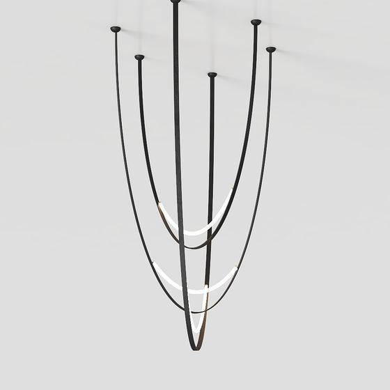 Elegant Flowing Chandelier 3D model for Modern Spaces