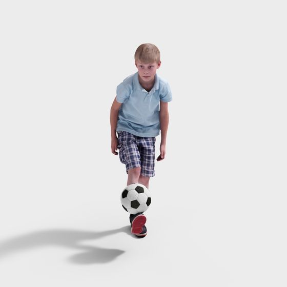 Childhood Joyful Soccer Boy 3D model
