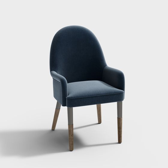 Elegant Velvet Armchair 3D model for Modern Interiors