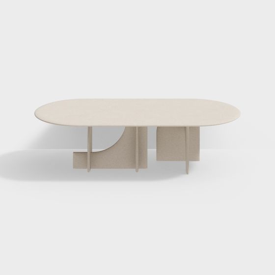Chic Oval Dining Table 3D model for Modern Spaces
