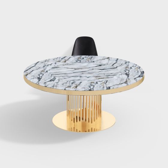 Elegant Marble Round Table 3D model