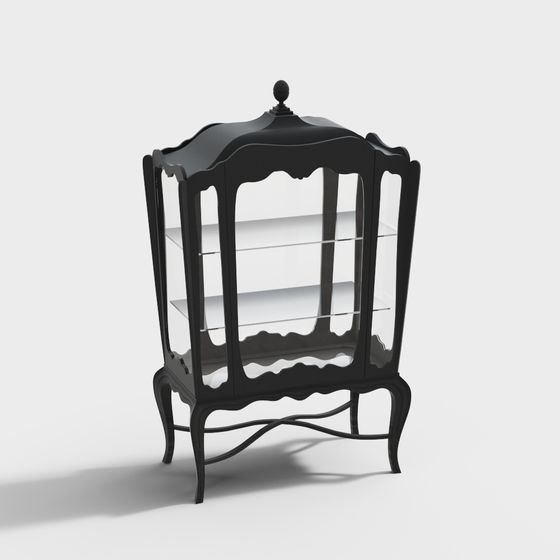Retro Display Cabinet 3D model for Elegant Spaces