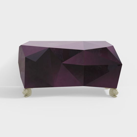 Geometric Crystal TV Stand 3D model for Modern Interiors