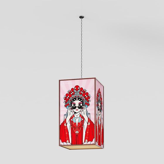 Artistic Low-Poly Pendant Light 3D model