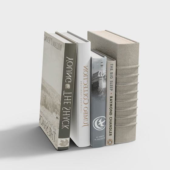 Vintage Style Books 3D Model Set