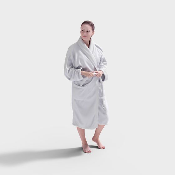 Elegant Gray Bathrobe 3D model for Creative Projects