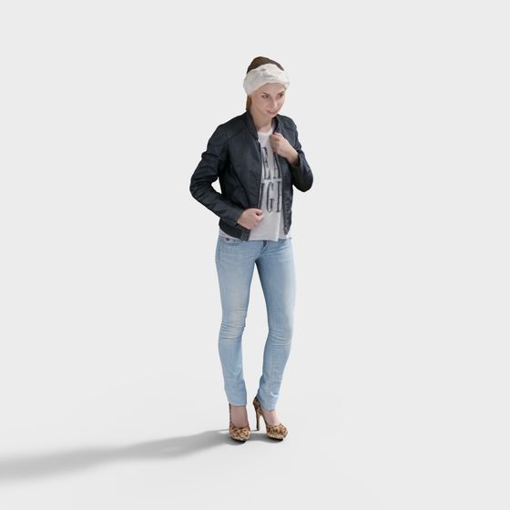 Trendy Low-Poly Fashion Character 3D Model