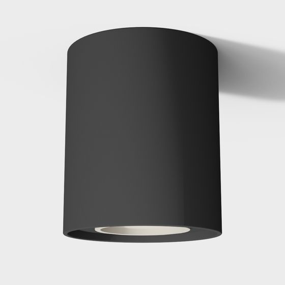 Modern Surface-Mounted Spotlight 3D Model in Black