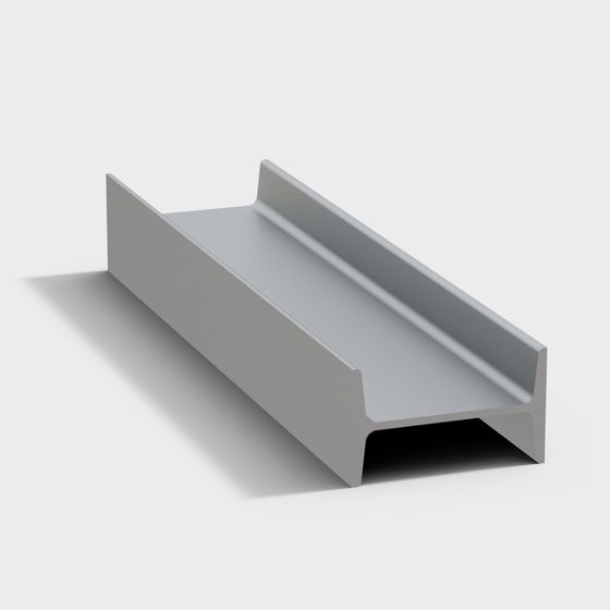 Elegant Low-Poly Metal Beam 3D Model