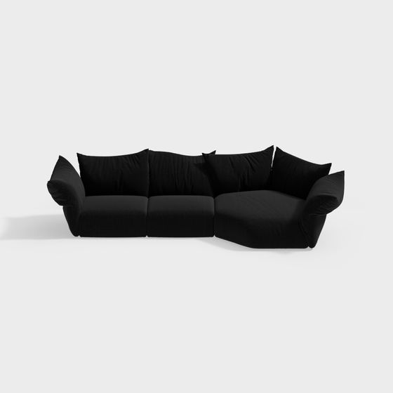 Urban Comfort Low-Poly Sofa 3D model for Modern Spaces