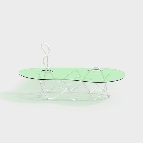 Streamlined Glass Table 3D model
