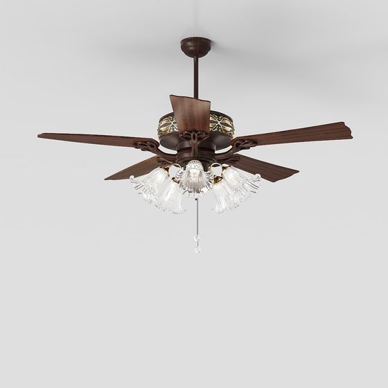 Stylish Classic-Modern Ceiling Fan 3D Model